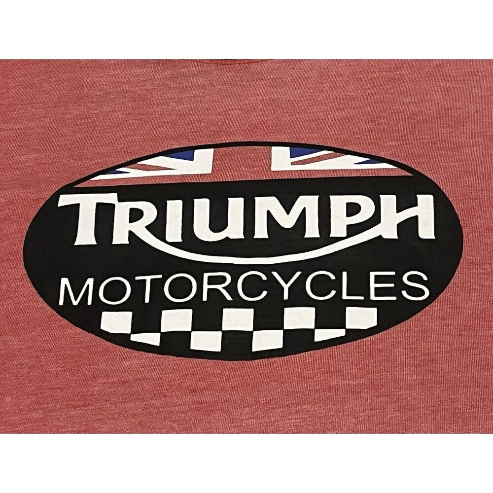 Lucky Brand Men’s T-Shirt 2XL XXL Triumph Motorcycle Short Sleeve Venice Burnout